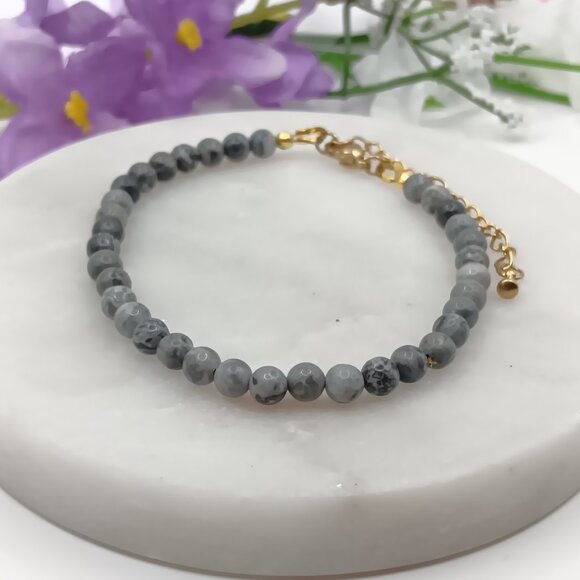 Minimalist Bracelet with Natural Jasper - Picture 11 of 13